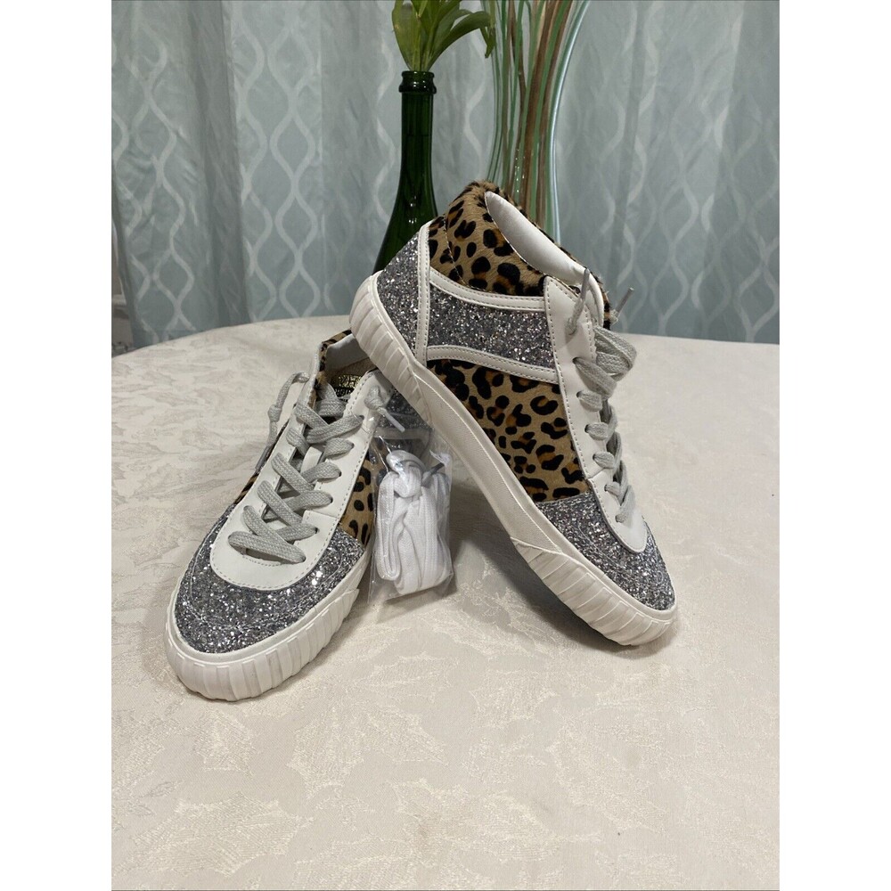 Vintage Havana Always Leopard High Top  Glitter Sneakers Casual Shoes SZ 9 NEW